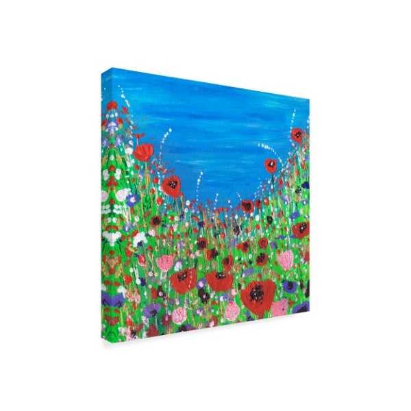 Caroline Duncan Art 'Roses And Poppies' Canvas Art,14x14